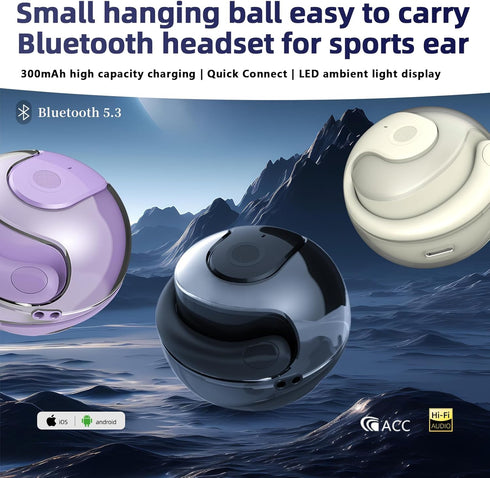 URIZONS Ball Shape Earhook TWS Gaming On Ear Earbuds Wireless Earphones - Low-Latency with charging case Bluetooth Over Ear Headphones TWS Headset...