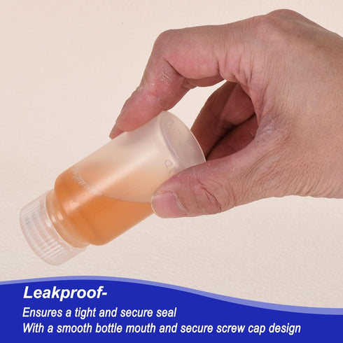 PATIKIL 24 Pcs 30ml Reagent Bottles, PP Wide Mouth Round Bottles with Screw Cap for Lab Water Reagent Liquids Solid Sample Storage Seal, Transpare...