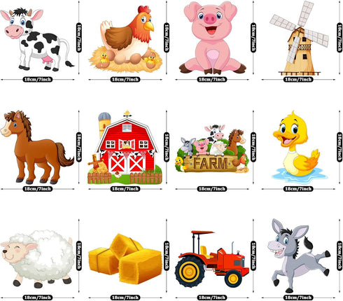 30 Pieces Farm Animal Party Hanging Swirl Decorations, Barnyard Theme Birthday Party Supplies Farm Animal Hanging Foil Swirls Ceiling Decor for Gi...