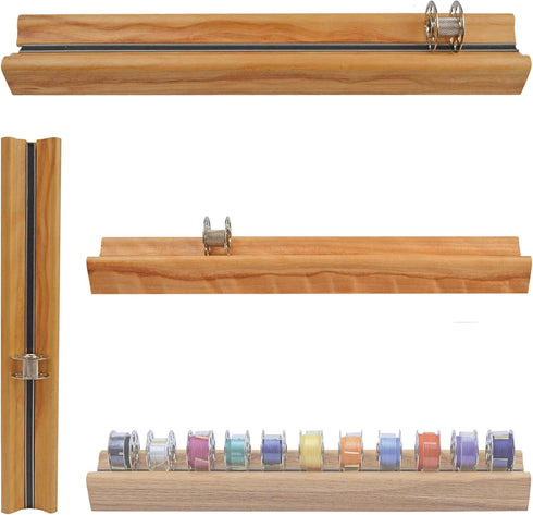 Bobbin Rack Magnet - Handmade Hardwood Holder for Metal Bobbins - Magnetic Bobbin Holder – Bobbin Storage Rack – Bobbin Thread Organizer - Class 1...