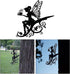 Fairy Garden Art, Yard Flower Fairy Metal Decor, Silhouette Sculpture Backyard Hanging Tree, Ornaments for Outdoor Garden Home Yard Lawn, Branch D...