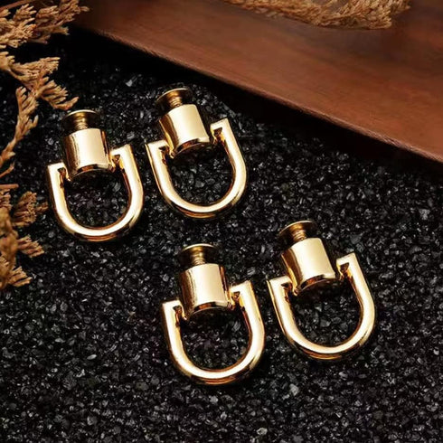 Uayeatye D Rings for Purse Hardware for Bag Making, 8 PCS Metal D Ring and Stud Screw, 360 Degree Rotatable D Rings for Purse, Bag Hardware, Dog B...