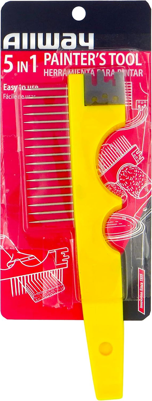 ALLWAY BC5 5-In-1 Painter's Tool with Multi-Functional Brush Comb...