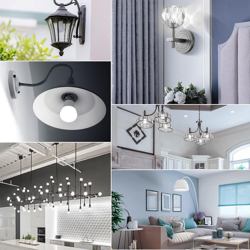 A15 Light Bulb Daylight 60 Watt Equivalent, E26 Small Light Bulb Daylight 5000K, Dimmable 6.5 Watt LED Bulb for Ceiling Fan, Wall sconces, 600 Lum...