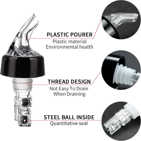 Liquor Bottle Pourers Pack of 20 Clear Pourer Spouts 1oz Measured Measuring Liquor Pourers Shot Spirit Dispenser Bartender Automatic Wine Pourer f...