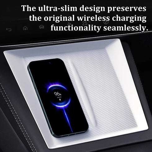 Center Console Wireless Charger Silicone Mat for Tesla Highland Model 3 2024, Anti-Slip Waterproof Phone Pad for Wireless Charging, Tesla Interior...