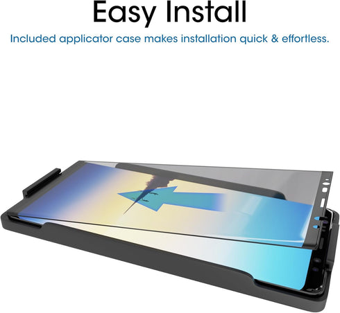 amFilm Glass Screen Protector for Samsung Galaxy Note 8, Full Screen Coverage, 3D Curved Tempered Glass, Dot Matrix with Easy Installation Tray (B...