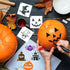 60 Pieces Small Halloween Stencils, 3x3in Reusable Happy Halloween Pumpkin Paint Stencil for Painting on Wood Ornaments Wood Slice DIY Crafts Fabr...