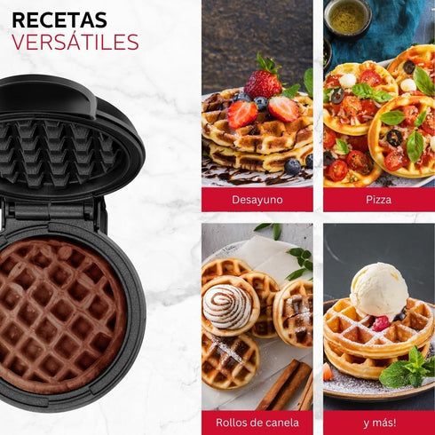 Holstein Housewares Personal/Mini Waffle Maker, Non-Stick Coating, Black - 4-inch Waffles in Minutes, Ideal for Breakfast, Brunch, Lunch or Snacks...
