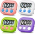 Timers 4 Pack Digital Kitchen Timer Magnetic Digital Timer with Big Display Loud Ring Cooking Timers for Kitchen Electronic Timer for Classroom, G...