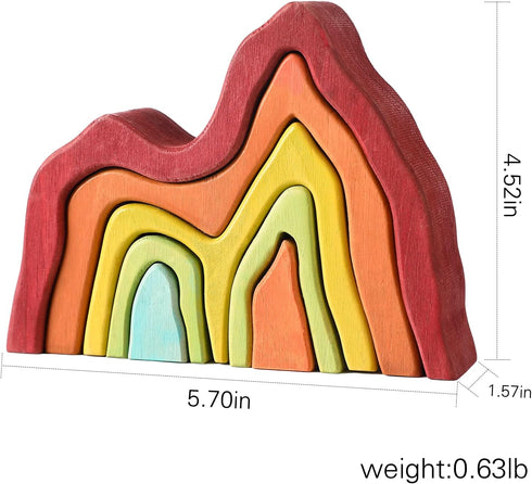 Wooden Rainbow Stacking Toy | House Bulding Block | Montessori Geometry Educational Stacking Game | Learning Educational Toys for Kids Baby Toddle...