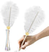 CROWN GUIDE Crystal Ostrich Feather Pen Quills for Wedding Guest Book Signing Nikkah 1920s Great Gatsby Reception Accessories Bridal Shower Party ...
