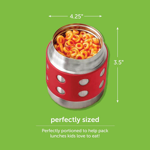 LunchBots Thermal 8 oz Triple Insulated Thermos - Hot 6 Hours or Cold 12 Hours - Leak Proof Thermos Soup Jar - All Stainless Interior - Navy Lid -...