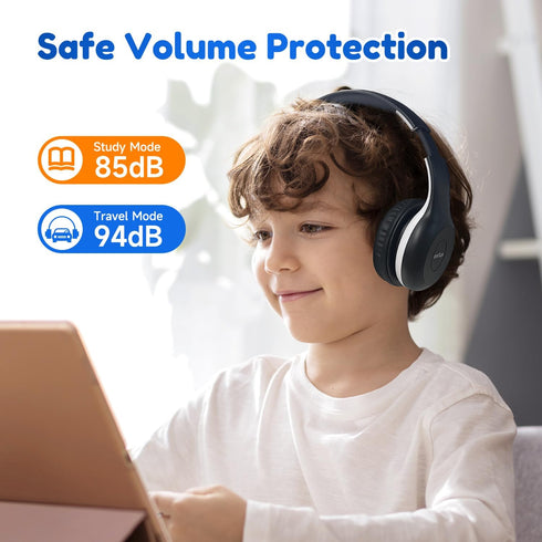 EarFun Kids Bluetooth Headphones, K2 Kids Headphones with Volume Limited, 40H Playtime, Bluetooth 5.4 Headphones with Mic, Stereo Sound, Foldable ...