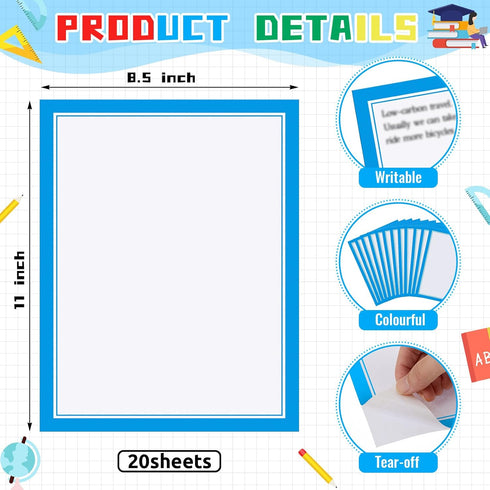 Henoyso 100 Pcs Science Fair Board Supplies Include 80 Trim Scalloped Bulletin Board Borders 20 Project Printable Adhesive Paper for Classroom Off...