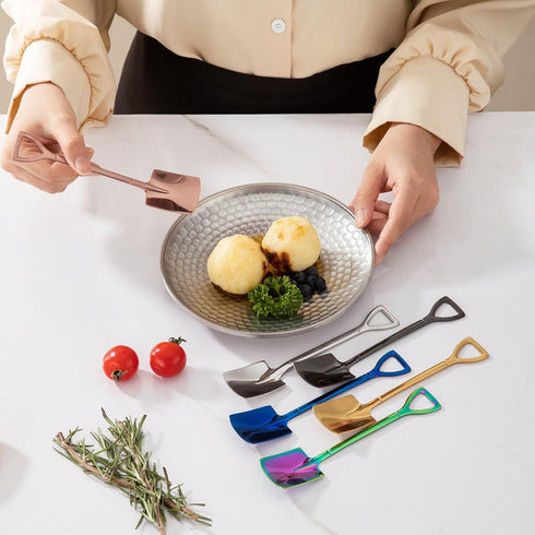 6-Piece Soup Spoons Set | Stainless Steel | Dinner Serving Spoons Titanium Spoon - Mirror Polish & Dishwasher Safe...