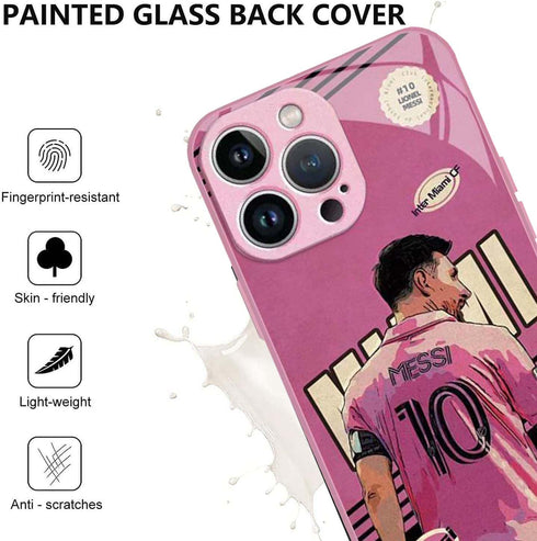 ZERMU for iPhone 13 Case, Mess%i Inter Soccer Miam-i Fashion Soft Shockproof Crystal Acrylic Full Protection TPU Shock Absorption Bumper Cover Cas...