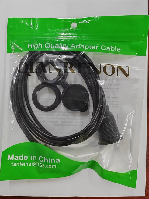 QIANRENON 2 USB C Threaded Flush Mount Waterproof Cable Dual USB C 2.0 Male to Female Car Dash Mount Extension Cable for Car Boat Truck Yacht Moto...