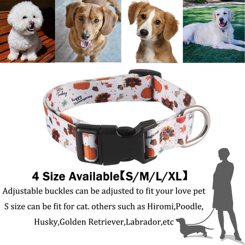 2PCS Dog Thanksgiving Collar with Pet Funny Turkey Leash Set Cat Adjustable Dog Cute Fall Collars for Small Medium Large Pets Dogs Cats (Large)...