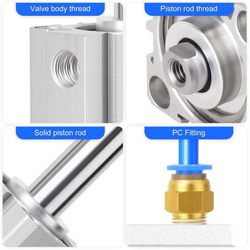 TAILONZ PNEUMATIC 32mm Bore 50mm Stroke Pneumatic Small Thin Cylinder Aluminum Pneumatic Air Cylinder SDA32-50...