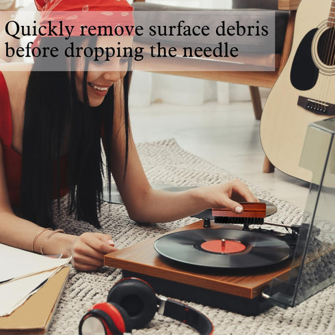 6 Pcs Vinyl Record Cleaning Kit includes Velvet Soft Record Brush, Nylon Brush, 2 Microfiber Brush, Cleaner Fluid and Storage Box, Vinyl Record Cl...
