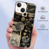Aesthetic Vintage Grunge Collage Phone Case Compatible with iPhone 15 Plus, Skull Planets Collage Cover for Teens Men Women, Trendy Cool TPU Bumpe...