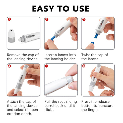 Lancing Device for Diabetes Testing, Lancing Device Pen, for Minimizing Pain and Discomfort, Works with most Diabetic Lancets...