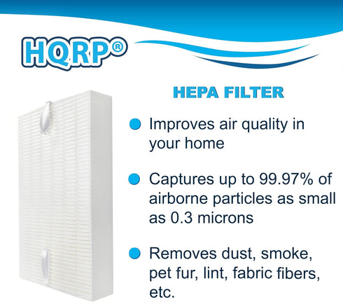 HQRP HEPA Filter Compatible with Honeywell Filter R HRF-R3 HRF-R2 HRF-R1 Replacement fits HPA090 HPA100 HPA200 HPA250 HPA300 HPA-090 HPA-100 HPA-2...
