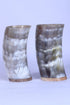 Buddha4all Set of 2 Wooden Base Ceremonial 6" Viking Drinking Horn Glass Beer Wine Gift Cup Authentic Medieval Inspired Vessel with Food Safe Coat...