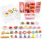 95 Pcs Dollhouse Refrigerator Mini Fridge Table Dining Car Toy with Food Set Kitchen Furniture Miniatures Party Fruits Juice Milk Desserts for Chi...