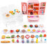 95 Pcs Dollhouse Refrigerator Mini Fridge Table Dining Car Toy with Food Set Kitchen Furniture Miniatures Party Fruits Juice Milk Desserts for Chi...