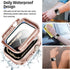 Goton 2 in 1 Waterproof Case for Apple Watch Screen Protector 44mm SE 2nd Gen Series 6 5 4 SE, 360 Protective Glass Face Cover + Back Frame for iW...