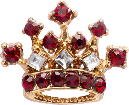 Knighthood Gold Crown With Maroon Stone Detailing Lapel Pin Brooch for Men...