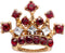 Knighthood Gold Crown With Maroon Stone Detailing Lapel Pin Brooch for Men...