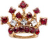 Knighthood Gold Crown With Maroon Stone Detailing Lapel Pin Brooch for Men...