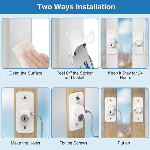 AOSITE Mini Fridge Locks for Kids No Drill Refrigerator Locks for Adults Cupboard Lock Child Safety Locks for Cabinets Drawer Locks Freezer Lock B...