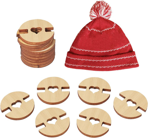 60pcs Pom Poms Buttons for Hats, Wooden Handmade Buttons Removable Love Button Crafts Faux Fur Pom Pom Fastener Holder Sewing Clothing Accessories...