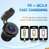 Nilight Quick Charge Socket PD Type C and QC 3.0 USB Fast Charge 12V 24V Car Outlet Voltmeter ON OFF Switch Fused Wire Kit Dual USB Charger Socket...
