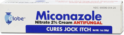Globe Miconazole Nitrate 2% Antifungal Cream 1 oz, Cures Most Athletes Foot, Jock Itch, Ringworm and More. Compare to the Leading Name Brand...
