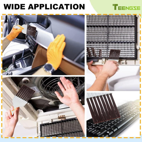 3PCS Steel Air Conditioner Fin Comb, 3 PCS Air Condenser Evaporator Cleaning Brush, Coil Whisk Brush, Improving Air Conditioning Operation and Enj...