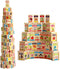 New Chinese English Language Learning Wooden Blocks Domino Children's Educational Product Wooden Toys Recognize/Identify Fruits and Animals 100pcs...