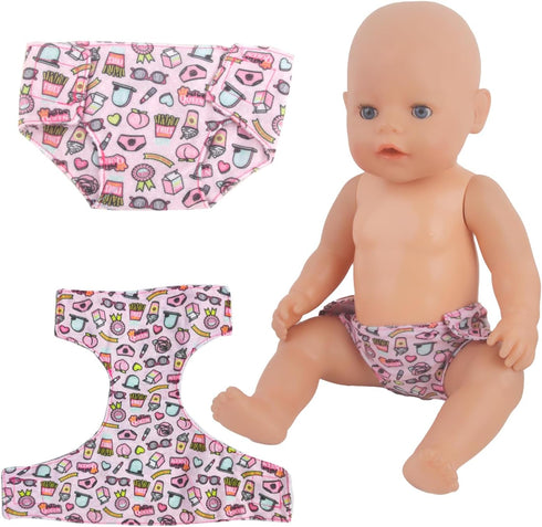 3 Pcs Baby Doll Diapers Doll Underwear for 14-18 Inch Baby Dolls, Suitable for Baby Girls Dolls...