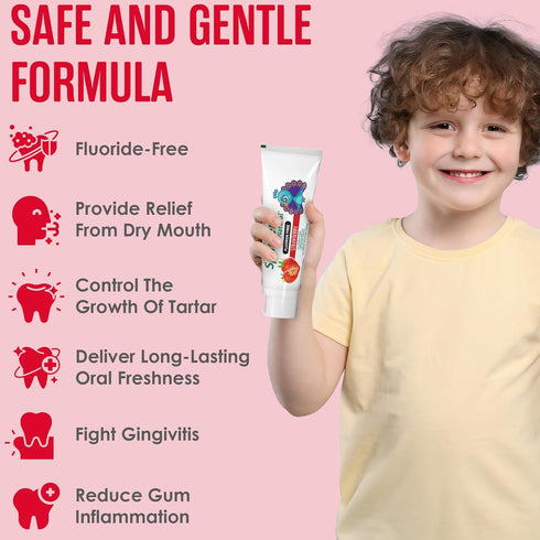 Sprinjene Kids Toothpaste Strawberry Toothpaste for Kids Patented Natural SLS Free Fluoride Free Toothpaste Kids Toothpaste No Fluoride Pack of 2 ...