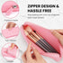 Travel Makeup Brush Holder,Silicone Makeup Brush Holder,Makeup Brush Bbag,BPA free Travel Accessories7.9 x 3.15 x 1.18 inches-Pink...