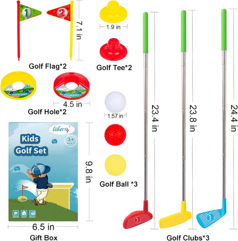 Liberry Kids Golf Club Set, Retractable Toy Golf Clubs for Toddlers, Mini Golf Set for Children Age 3 4 5 Years Old...