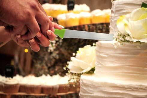 10Inch/12Inch Stainless Steel Cake Knife Plastic Handle Baking Pastry Spatulas Serrated Bread Knife Kitchen Baking Tool (12 inch)...
