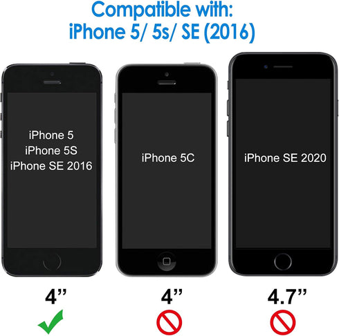 JETech Case for iPhone SE 2016 (Not for 2020), iPhone 5s and iPhone 5, Non-Yellowing Shockproof Phone Bumper Cover, Anti-Scratch Clear Back (Clear...