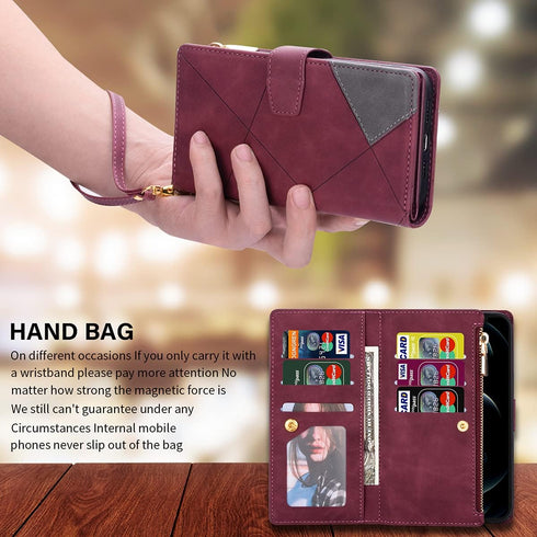 UEEBAI Wallet Case for Samsung Galaxy S21 FE 5G, Vintage Premium PU Leather Cover Flip Case with Card Slots Magnetic Closure Zipper Pocket Kicksta...
