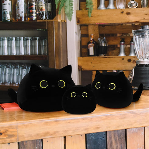 Black Cat Plush Toy-10'' Black Cat Stuffed Animal, Black Cat Anime Plush Cute Soft Plush Cat Plushie Stuffed Cat Toys, Cat Plush Pillows Toy Doll ...