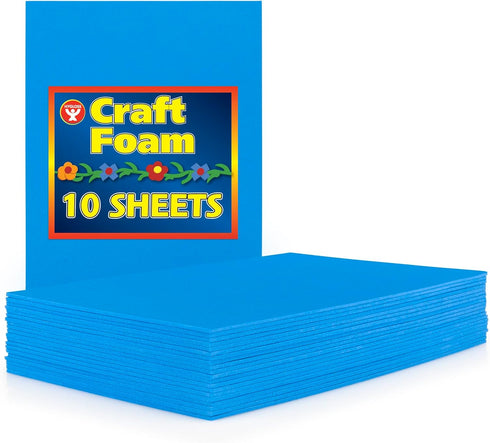 Hygloss Sheets Colorful Foam for DIY Arts & Craft, 12” x 18”, Blue, 10 Piece...